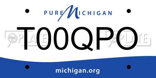 T00QPO Michigan License Plate