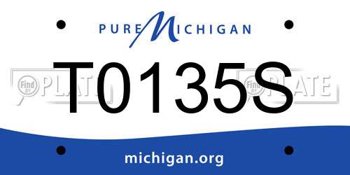 T0135S Michigan License Plate