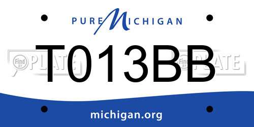 T013BB Michigan License Plate
