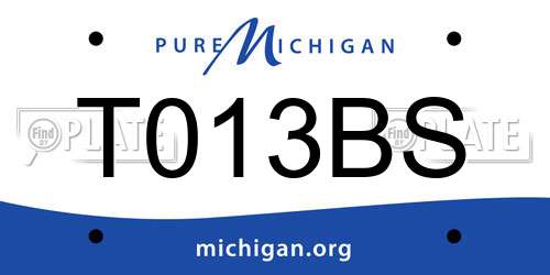 T013BS Michigan License Plate