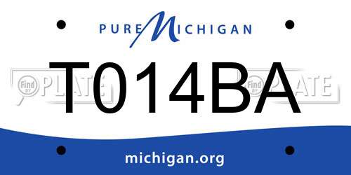 T014BA Michigan License Plate
