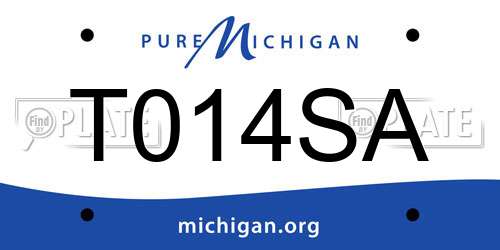 T014SA Michigan License Plate