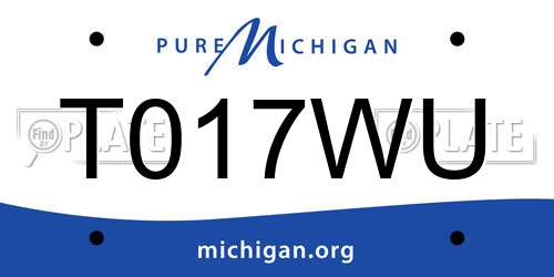 T017WU Michigan License Plate