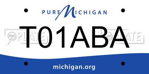 T01ABA Michigan License Plate
