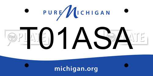 T01ASA Michigan License Plate