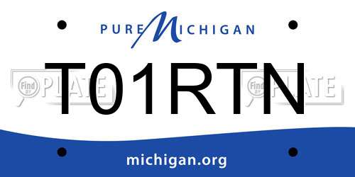 T01RTN Michigan License Plate