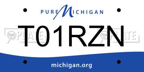 T01RZN Michigan License Plate