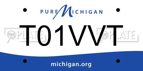 T01VVT Michigan License Plate