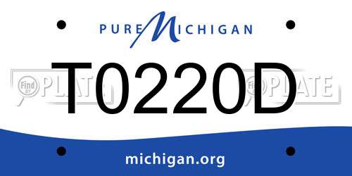 T0220D Michigan License Plate
