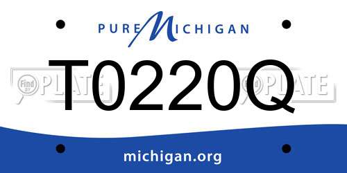 T0220Q Michigan License Plate