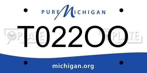 T022OO Michigan License Plate