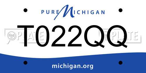T022QQ Michigan License Plate