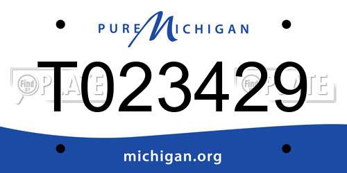 T023429 Michigan License Plate