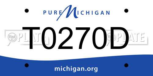 T0270D Michigan License Plate