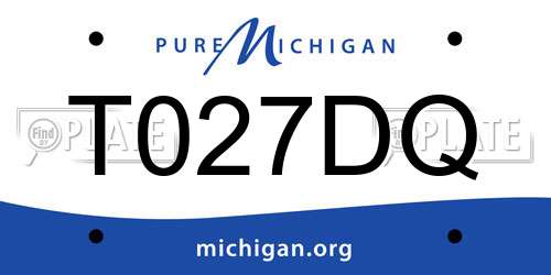 T027DQ Michigan License Plate