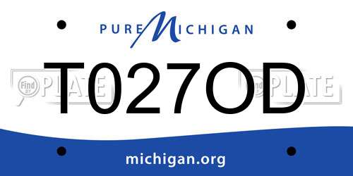 T027OD Michigan License Plate