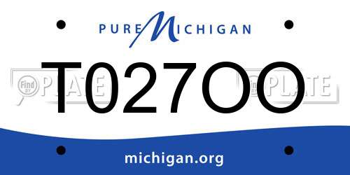 T027OO Michigan License Plate