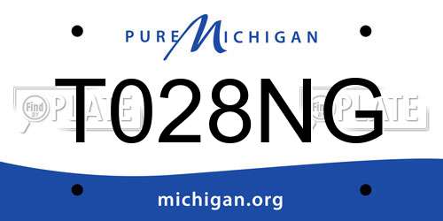 T028NG Michigan License Plate