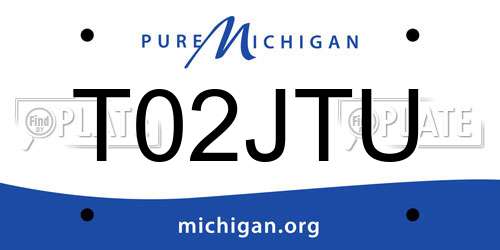 T02JTU Michigan License Plate