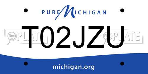T02JZU Michigan License Plate