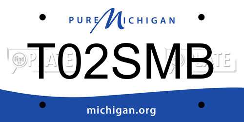T02SMB Michigan License Plate