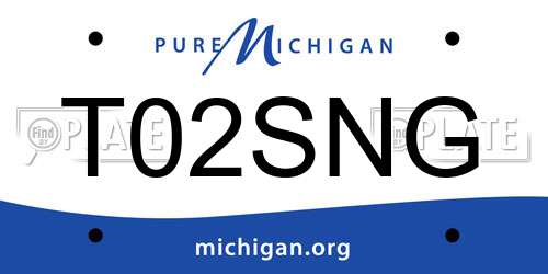 T02SNG Michigan License Plate