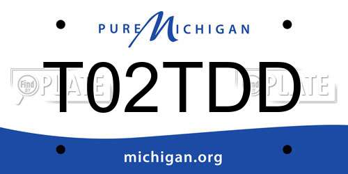 T02TDD Michigan License Plate