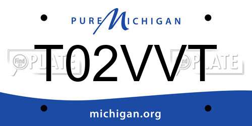 T02VVT Michigan License Plate