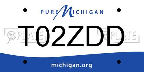 T02ZDD Michigan License Plate