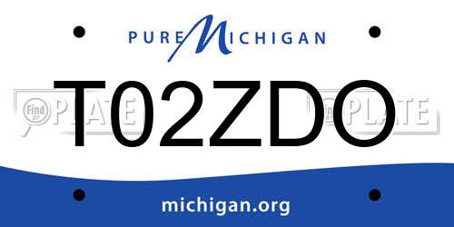 T02ZDO Michigan License Plate