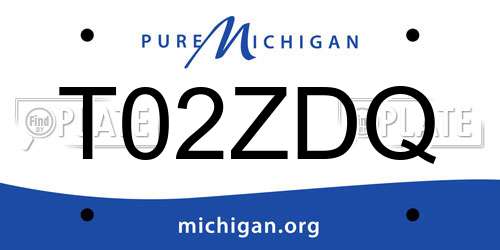 T02ZDQ Michigan License Plate
