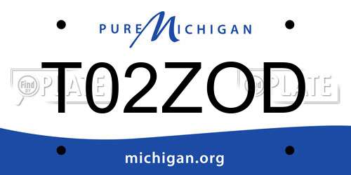 T02ZOD Michigan License Plate