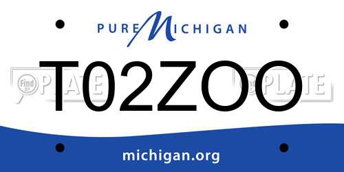 T02ZOO Michigan License Plate