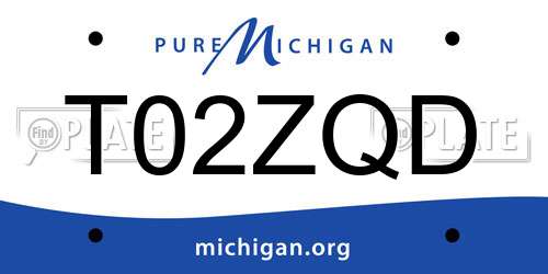T02ZQD Michigan License Plate