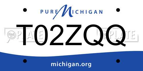 T02ZQQ Michigan License Plate