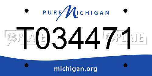 T034471 Michigan License Plate