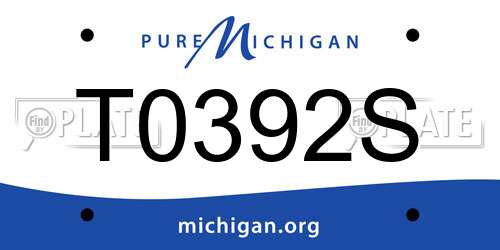 T0392S Michigan License Plate