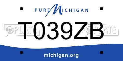 T039ZB Michigan License Plate