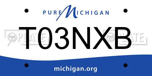 T03NXB Michigan License Plate