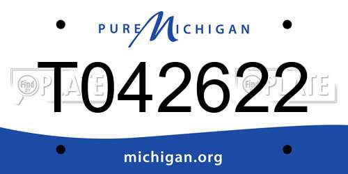 T042622 Michigan License Plate