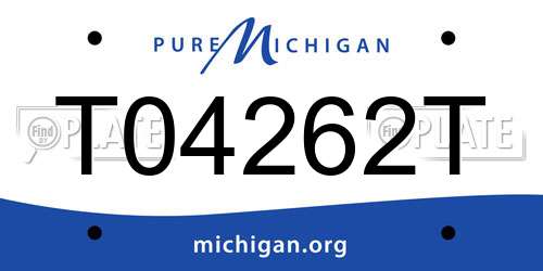 T04262T Michigan License Plate