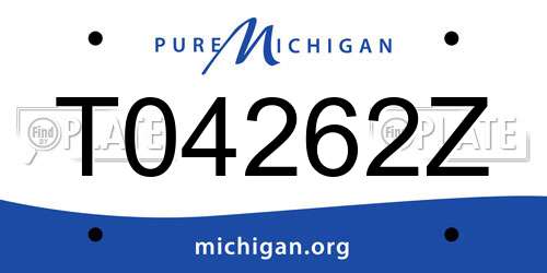 T04262Z Michigan License Plate