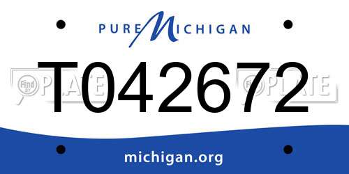T042672 Michigan License Plate