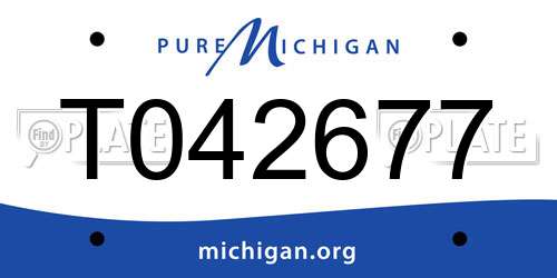 T042677 Michigan License Plate