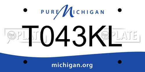T043KL Michigan License Plate