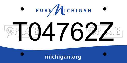 T04762Z Michigan License Plate