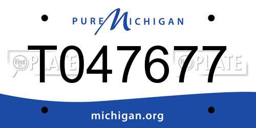 T047677 Michigan License Plate