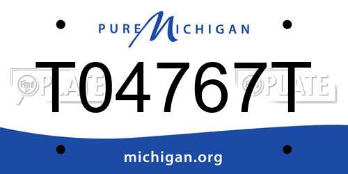 T04767T Michigan License Plate