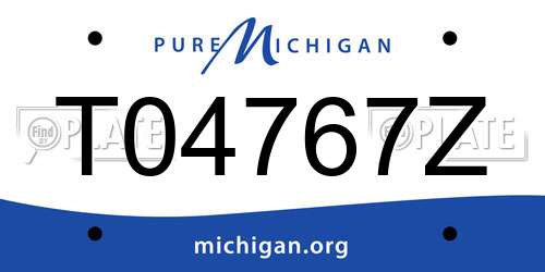 T04767Z Michigan License Plate