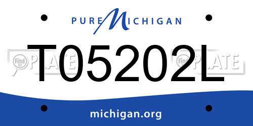 T05202L Michigan License Plate